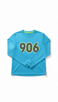 Ice blue thermal race tee with number 906 print